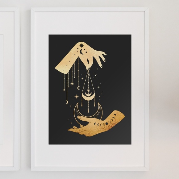 Wall Art Esoteric Celestial Mystic Hands Print Poster Unframed - Picture 2 of 5